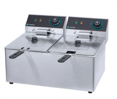 Фритюрница 4л+4л HURAKAN HKN-FD44N (490x380x320мм, 4кВт, 220В)